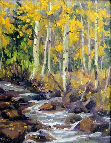 Along the Creek oil painting by Tricia Bass
