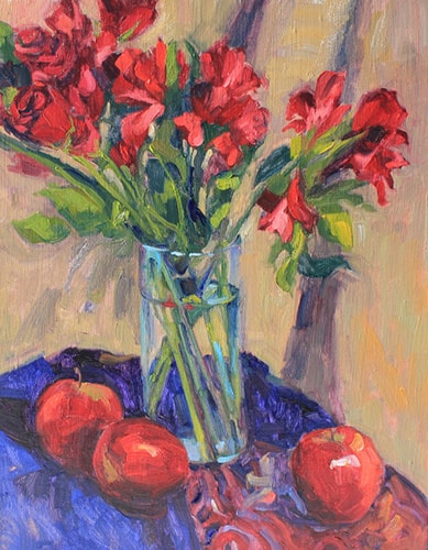Still Life in Red oil painting by Tricia Bass