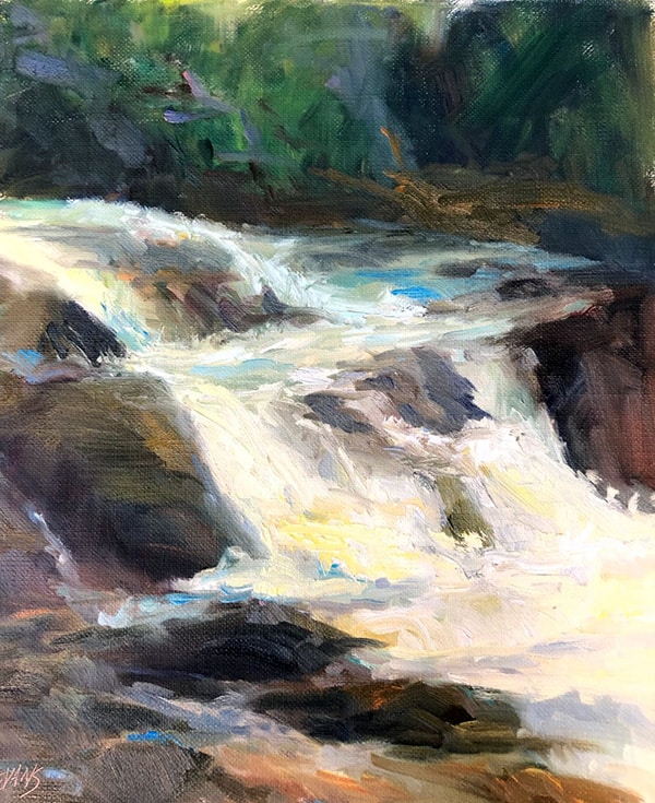 White Water oil painting by Amy Evans