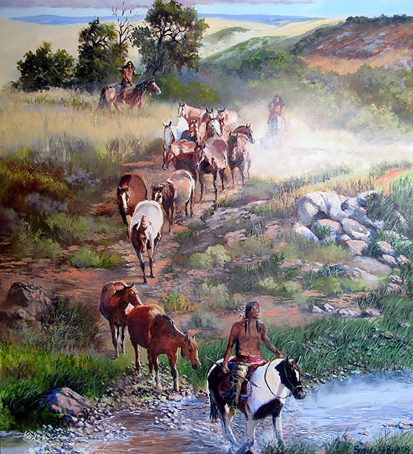 The Horsemen painting by Sam Baker