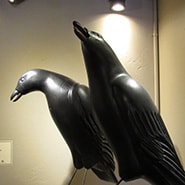 black bird sculptures