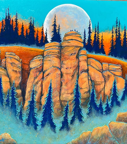 Cliffs oil painting by DeSanto