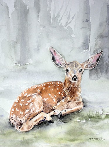 Summer Fawn painting by Teresa Herndon