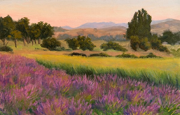 Lavendar Sunset painting
