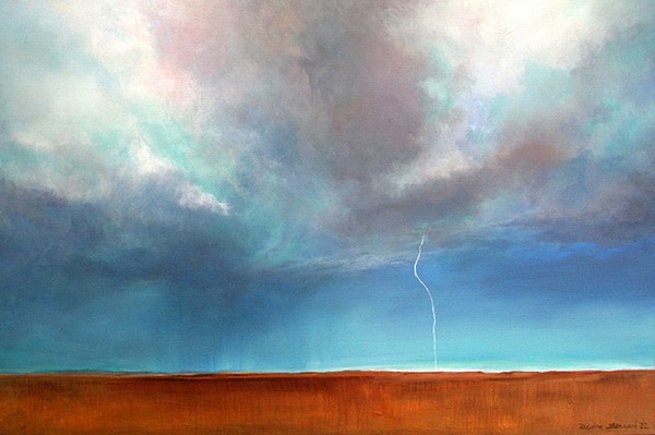 Lightning oil painting by Debra Ferrari