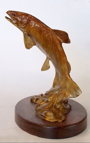 Liquid Gold fish bronze sculpture