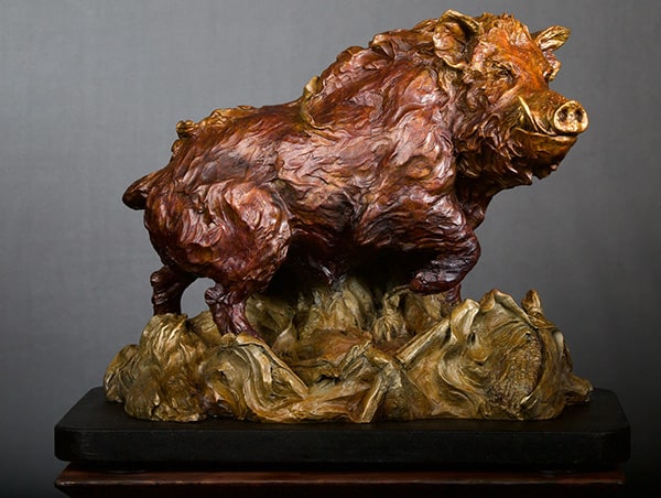 Full Boar bronze sculpture