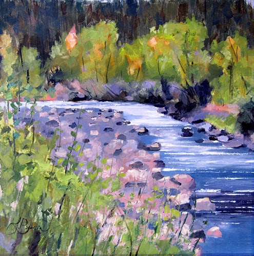 river oil painting